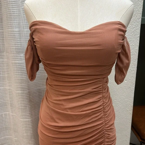 Mesh Ruched Dress - Picture 3 of 8